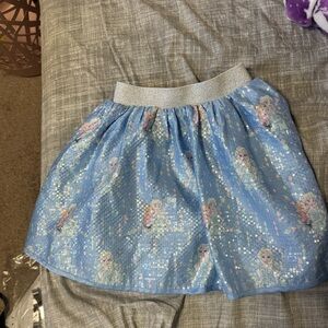 Disney Frozen Blue Sequin Skirt with Silver Waistband